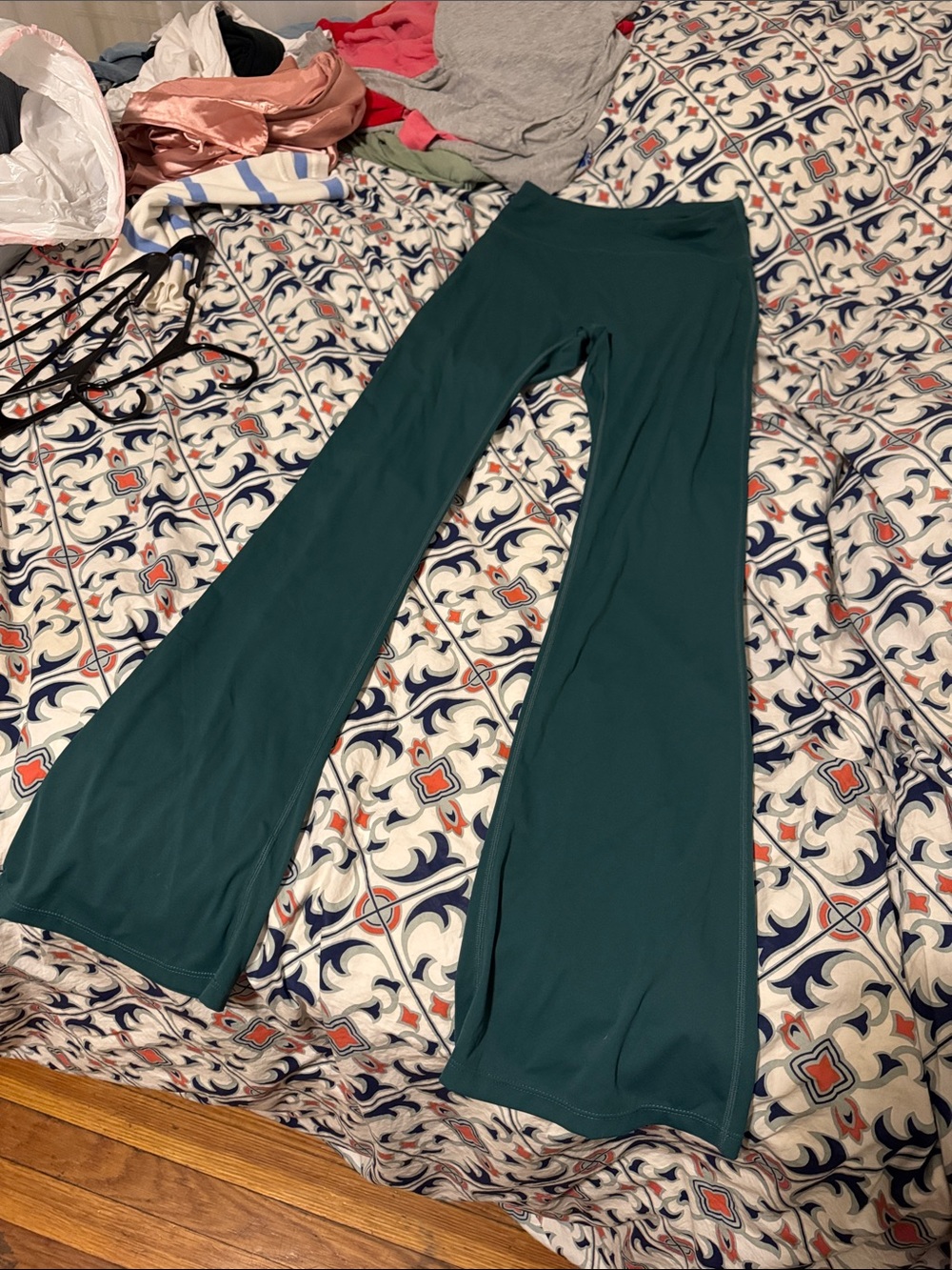 Women's musera  Teal Boot Cut Flare Pants medium